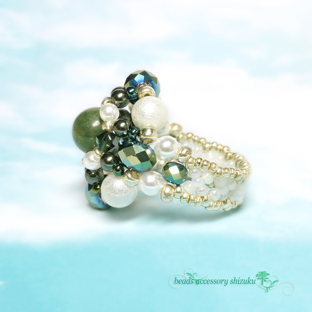 天然石リングB*モスアゲート