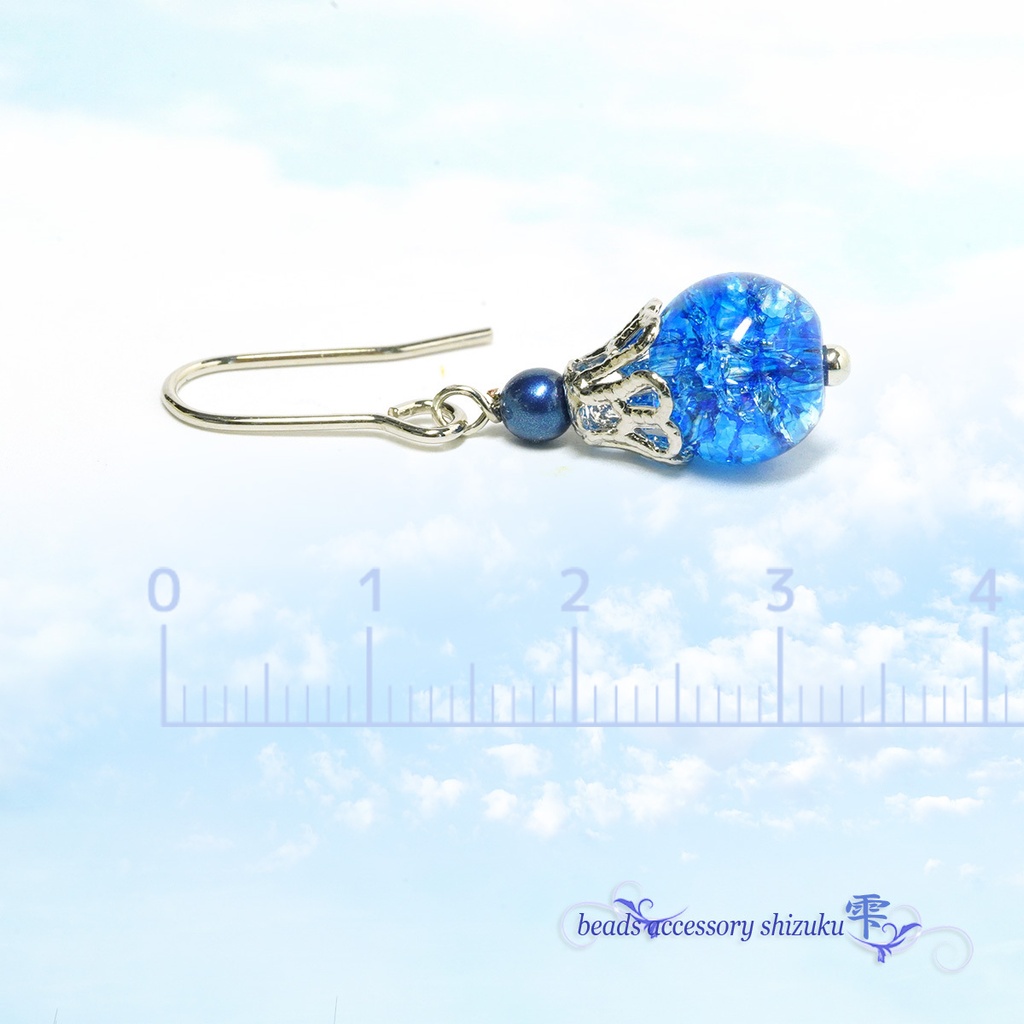 カラークラック水晶ピアス