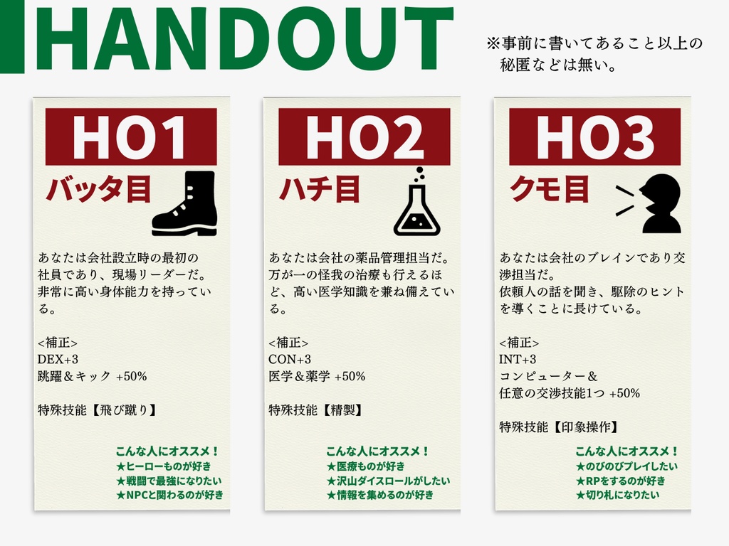 ※非公開期間中CoCシナリオ「勧善懲虫ディストラコーポレーション」