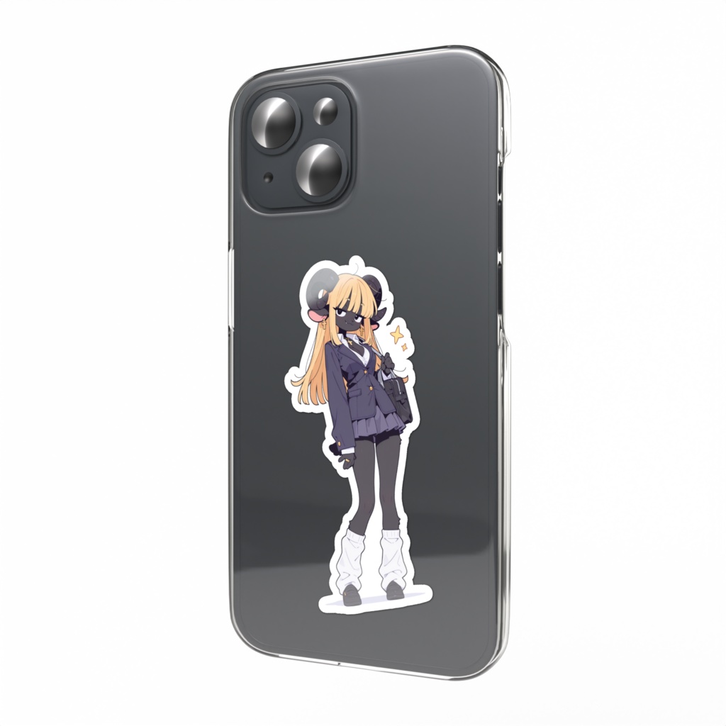 黒ヒツジギャル スマホステッカー