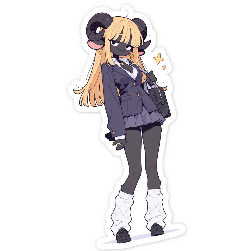 黒ヒツジギャル スマホステッカー