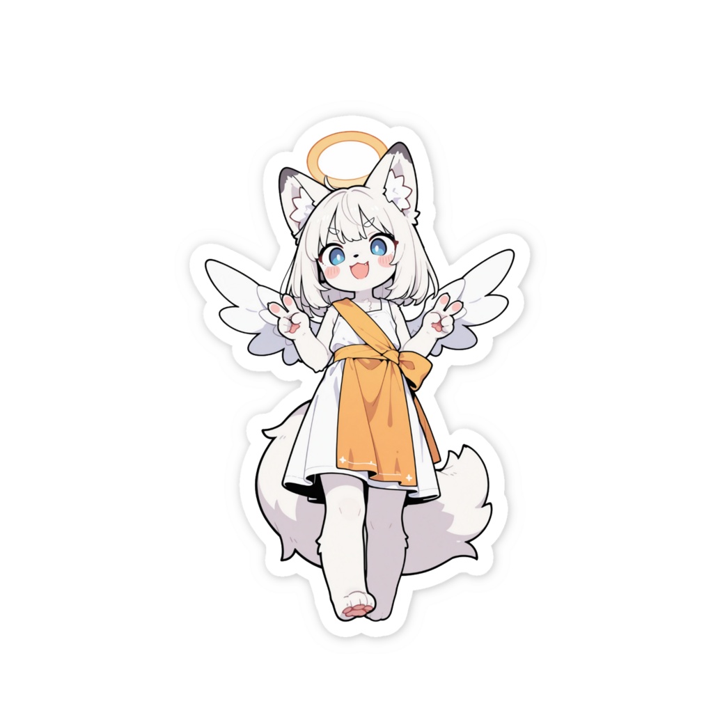 シロ天使ちゃん スマホステッカー