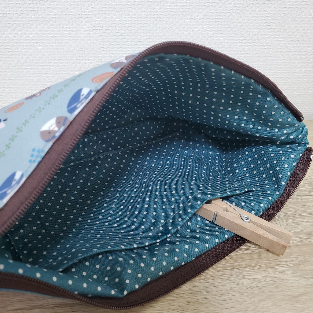 🐈25cmファスナーのポシェットにもできる2-WEYポーチ🍆🐬送料込み