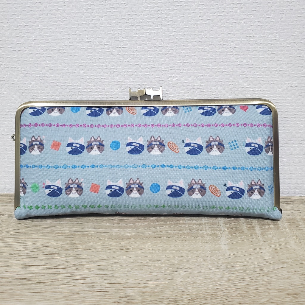 🐈柄のがま口長財布🍆🐬送料込み