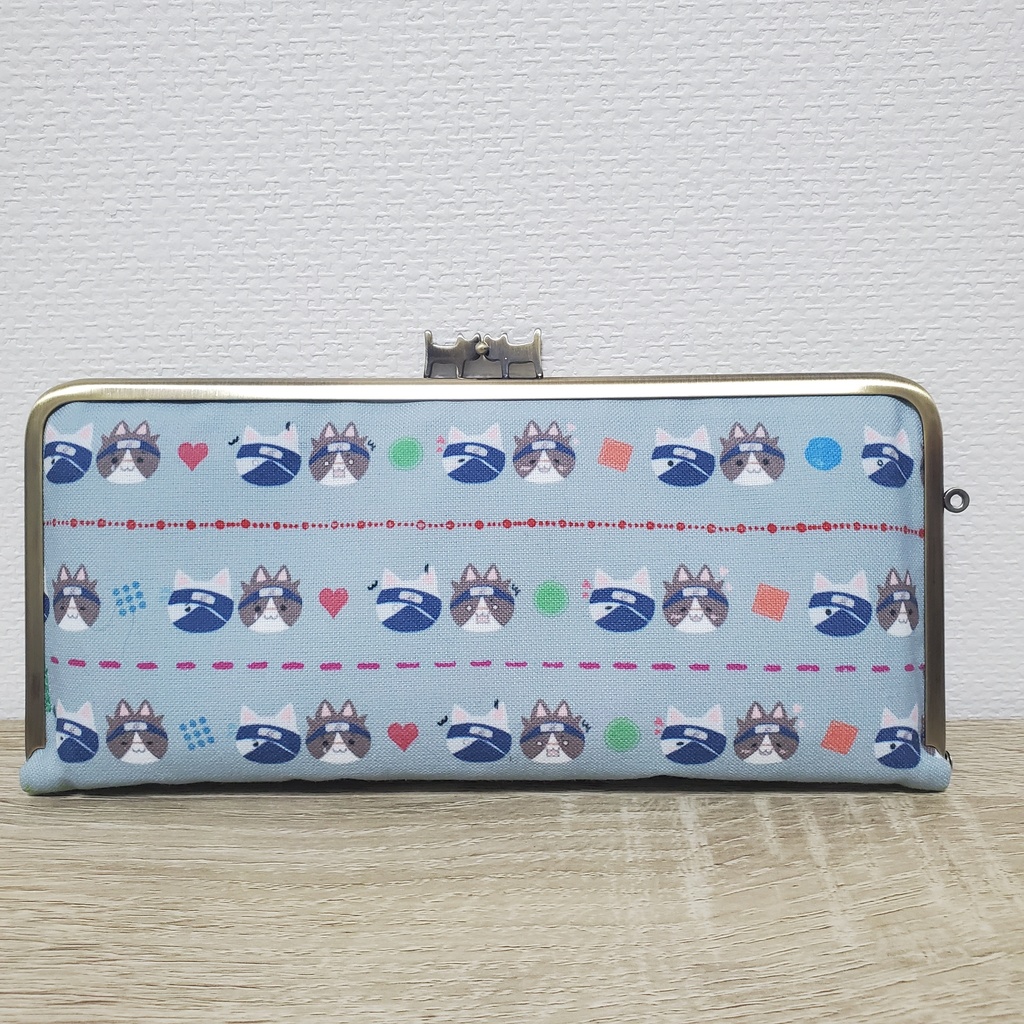 🐈柄のがま口長財布🍆🐬送料込み