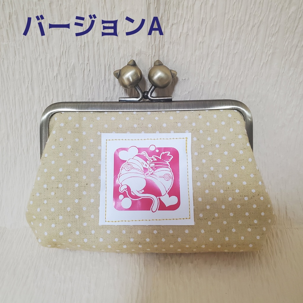 2022🌸ネコチャン柄の12cm/角型のがま口🍆🐬