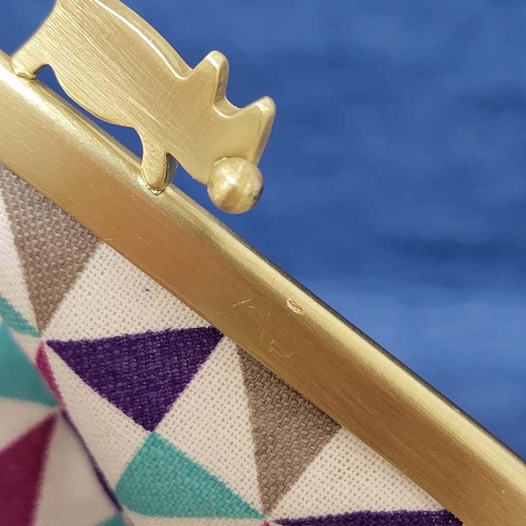 B級品★ネコチャン🐈柄の7.5cm/角型のがま口