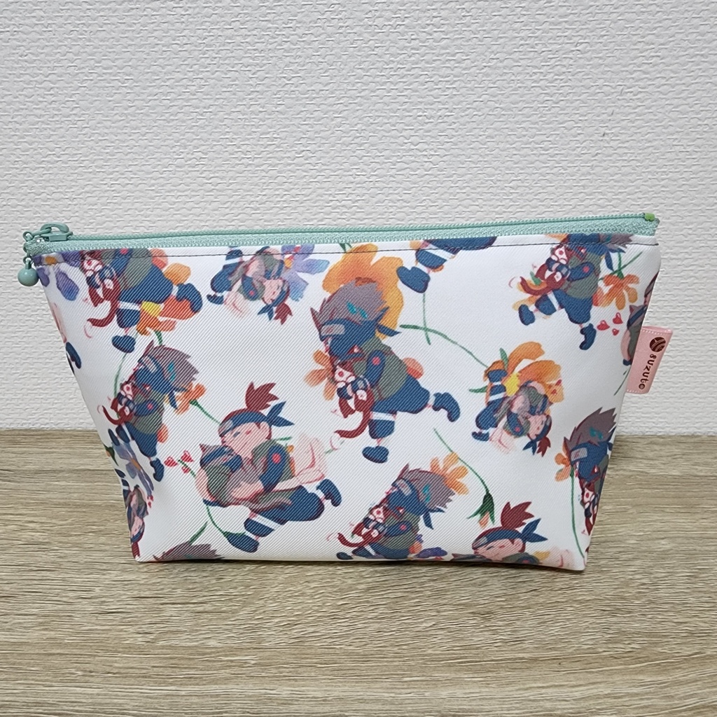 🍆🐬と🐈ちゃんの20㎝ファスナーポーチ