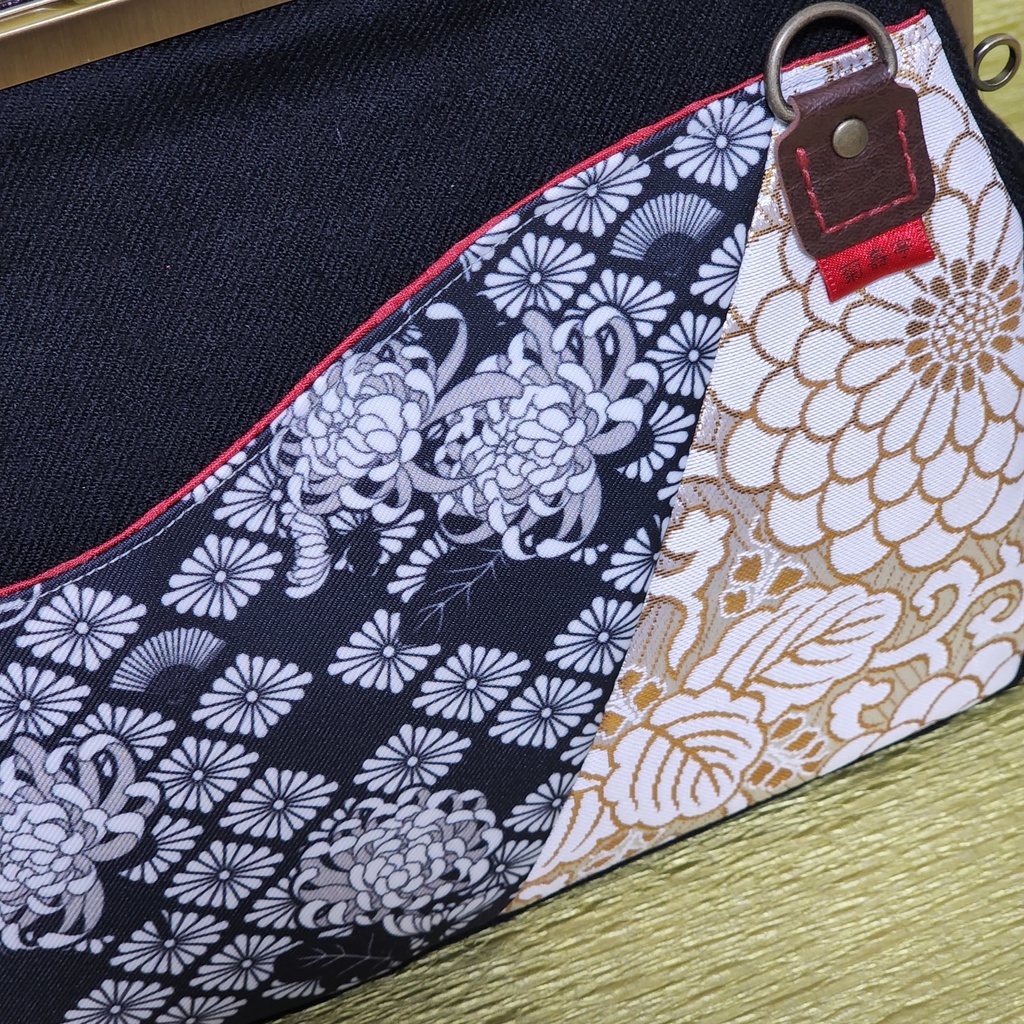 菊壽亭 一文字則宗イメージのがま口バッグ【24cm/角型用】