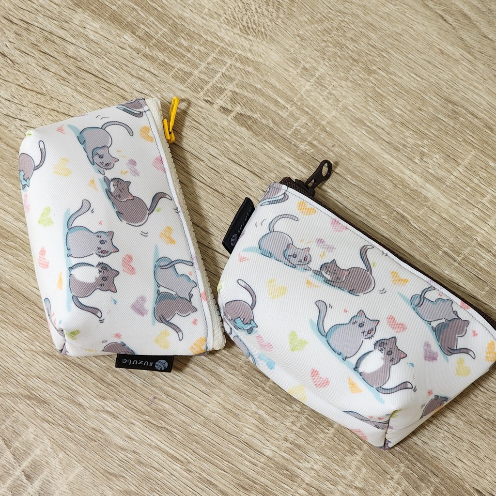 2023🌸ネコチャン柄のポーチ、どれかが届くガチャ🍆🐬