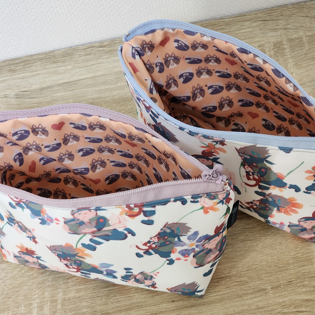 2023🌸 🍆🐬と🐈ちゃんの20㎝ファスナーポーチ