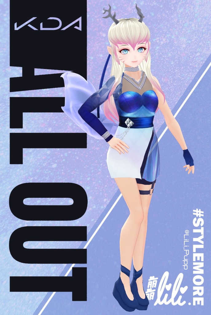 K/DA Ahri "All Out" Cosplay 【VRoid用衣装テクスチャ】