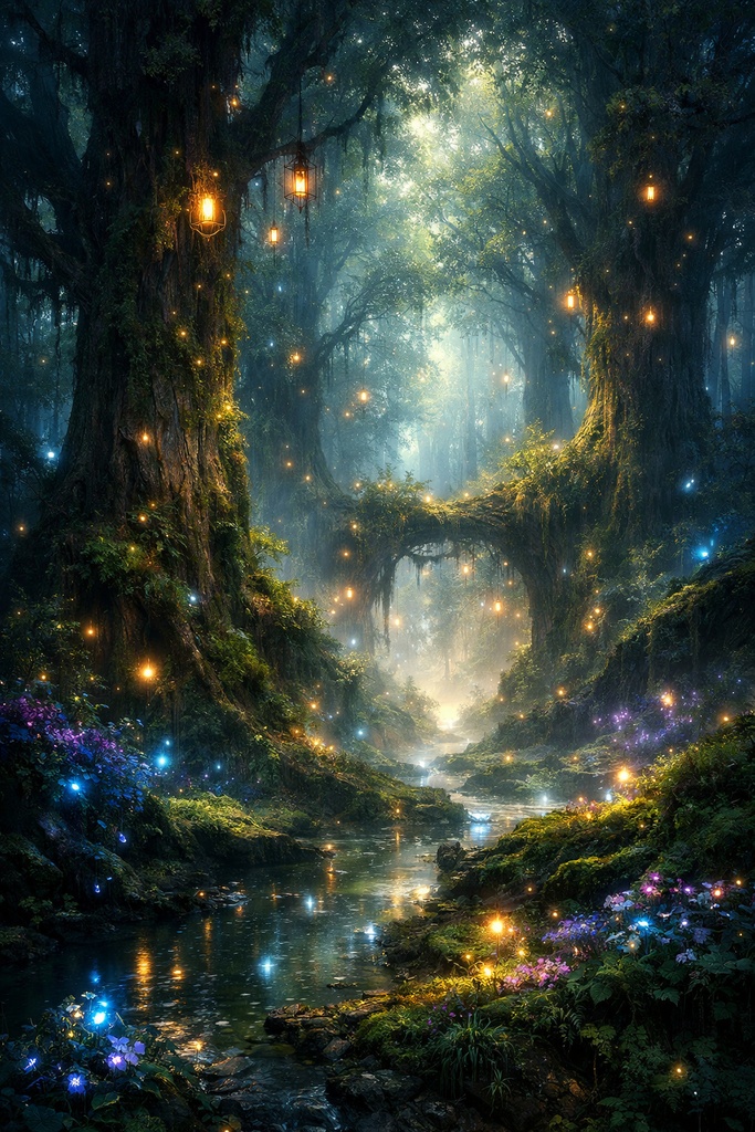 魔法の森 幻想壁紙｜スマホ用AIアート」