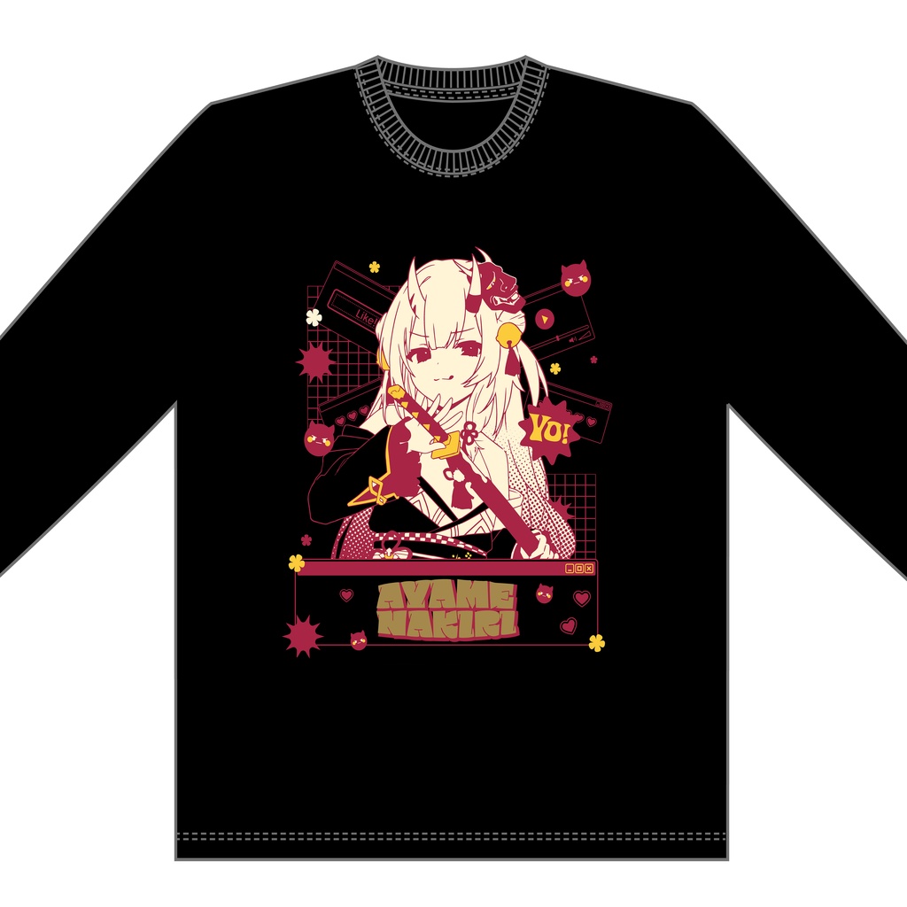 百鬼あやめ金箔ロングスリーブTシャツ