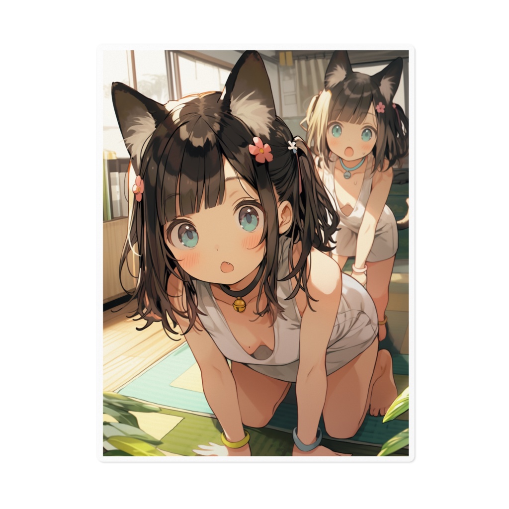 興味津々。ステッカー