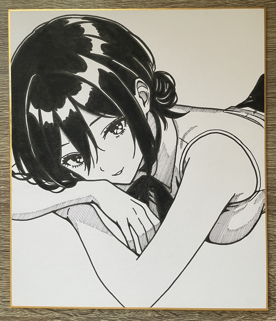 【完売】手描きイラスト レゼ ファンアート チェンソーマン 小色紙