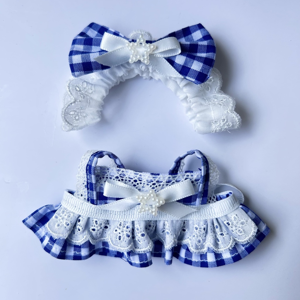 10cm 12cm ぬい服 エプロンドレス メイド服セット(汎用サイズ)🧵 AI Made