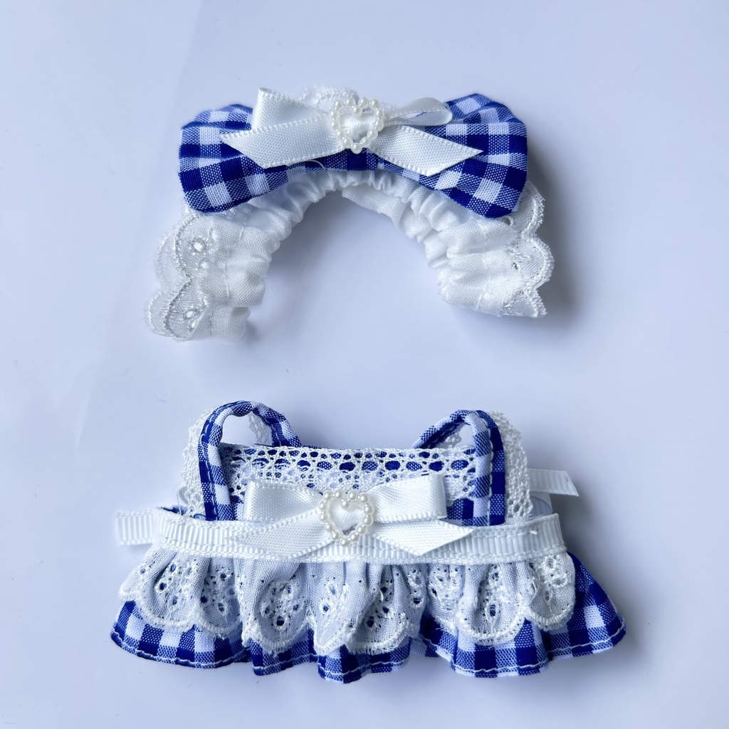 10cm 12cm ぬい服 エプロンドレス メイド服セット(汎用サイズ)🧵 AI Made