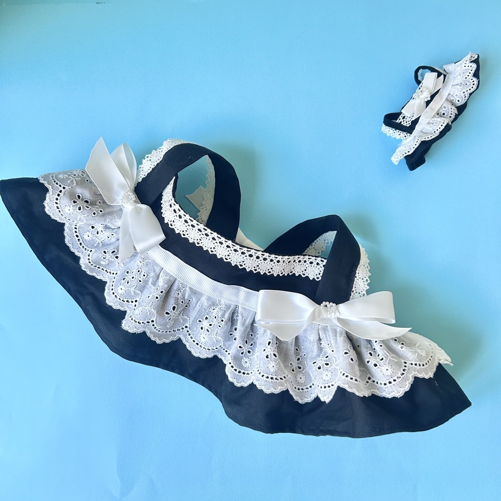 大きいメイド服風エプロンドレス黒
