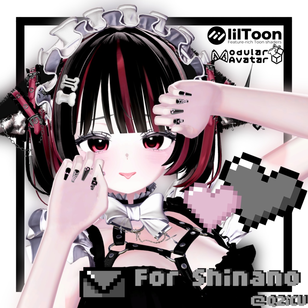 ┆6アバター対応┆MA対応┆🤍◌⪩⪨---Pastel Bit Nail---⪩⪨◌🤍