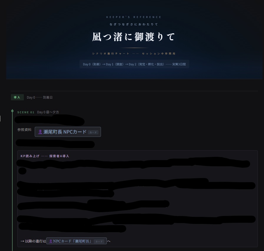 「凪つ渚に御渡りて」考察推理系クトゥルフ神話TRPGシナリオ