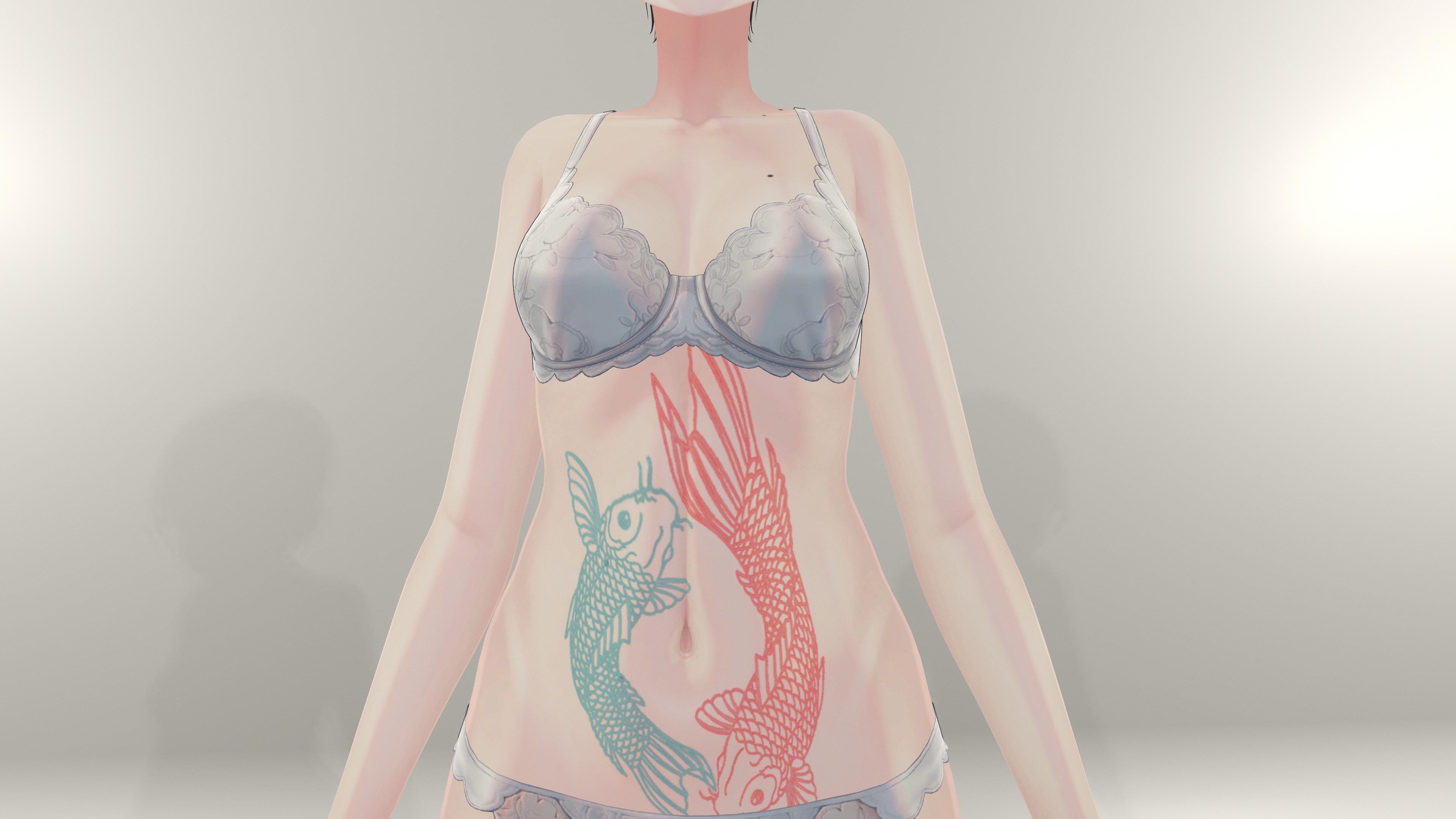 Koi stomach tattoo for Shinano