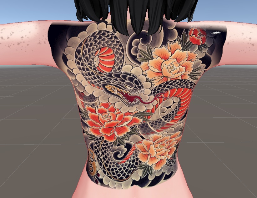 Snake back tattoo for 16 avatars