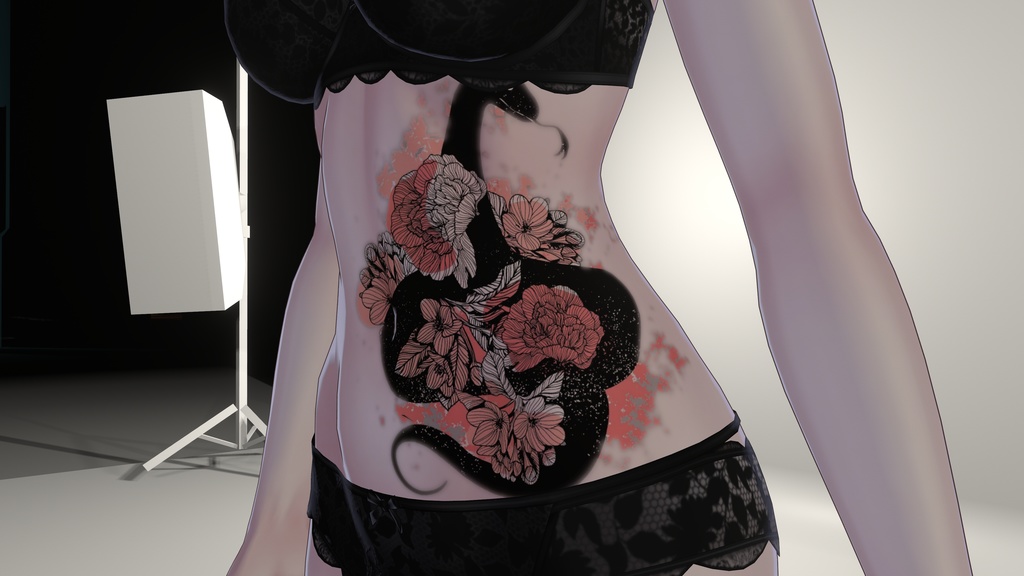 Abdominal Snake tattoo for 15 Avatars