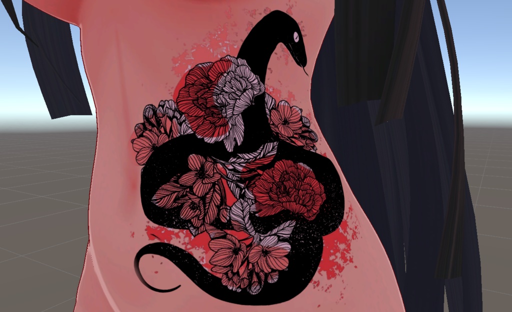 Abdominal Snake tattoo for 15 Avatars