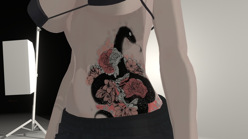 Abdominal Snake tattoo for 15 Avatars