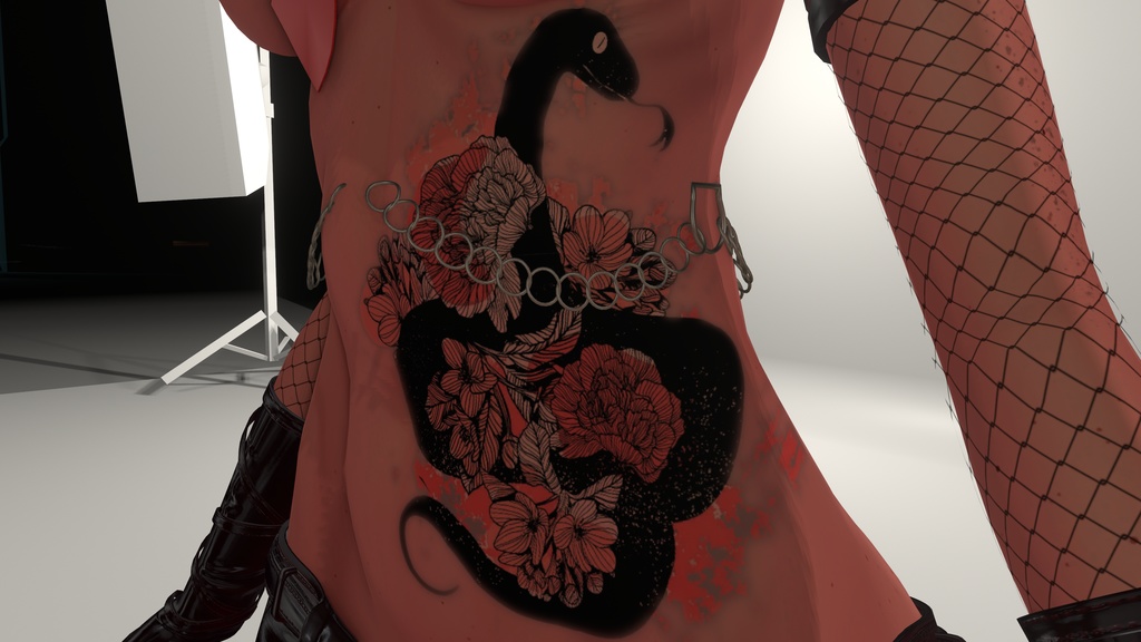 Abdominal Snake tattoo for 15 Avatars