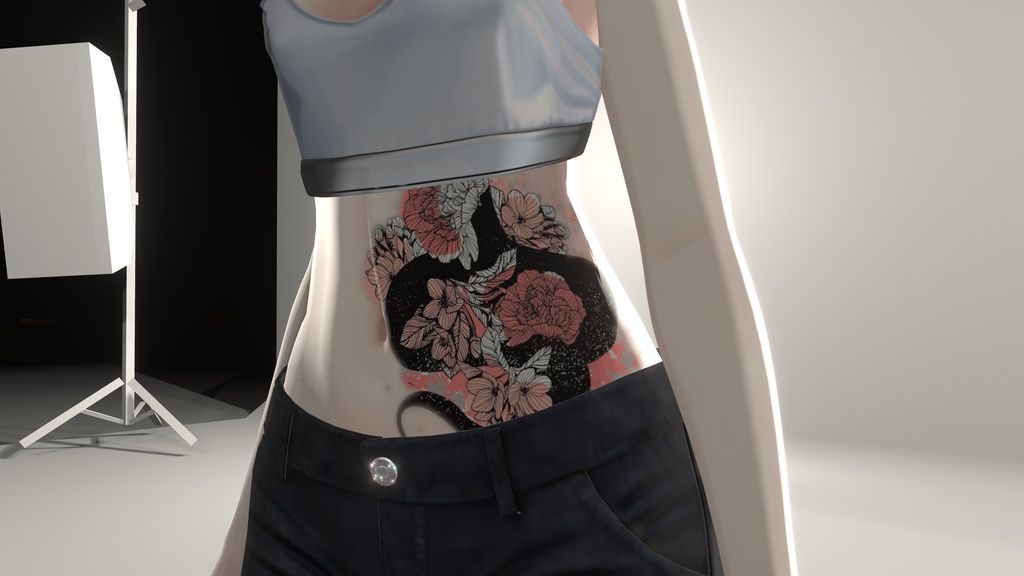 Abdominal Snake tattoo for 15 Avatars