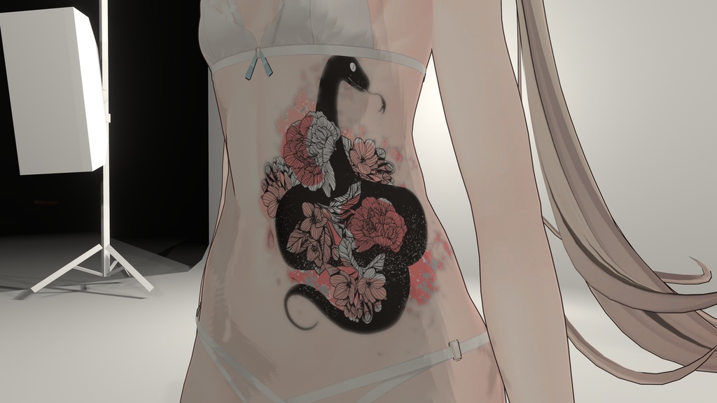 Abdominal Snake tattoo for 15 Avatars