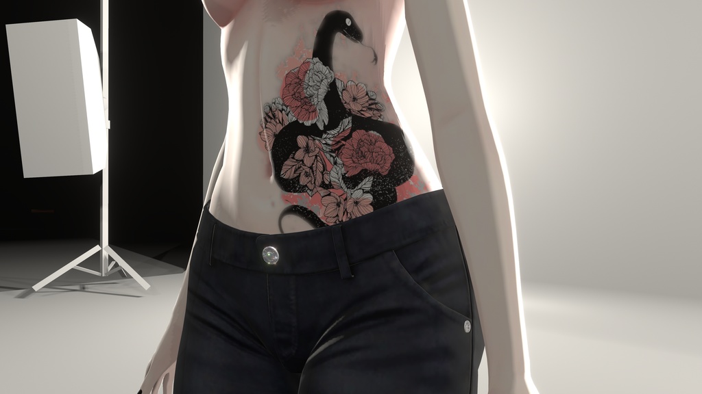 Abdominal Snake tattoo for 15 Avatars