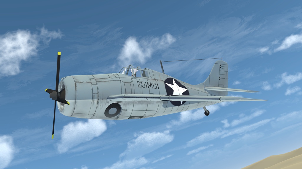 【VRChat想定/SaccFlight 適用済】F4F ワイルドキャット