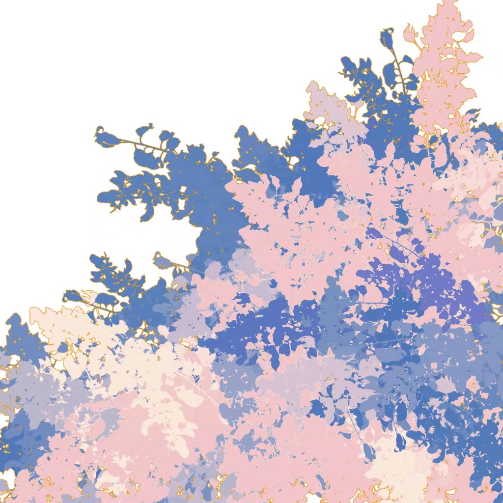 Procreateの 2色の葉「プロブラシ」さまざまな葉、枯れ枝、蓮の葉、低木 42本