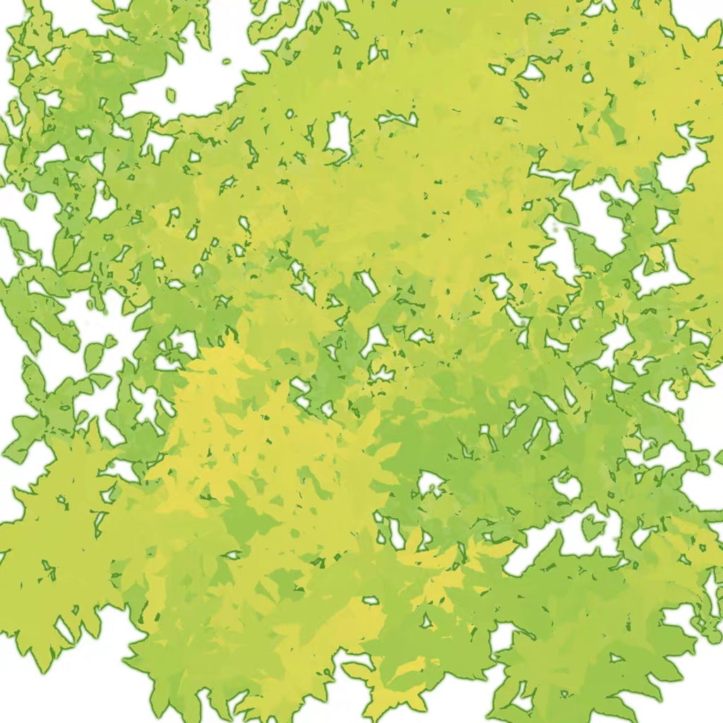 Procreateの 2色の葉「プロブラシ」さまざまな葉、枯れ枝、蓮の葉、低木 42本