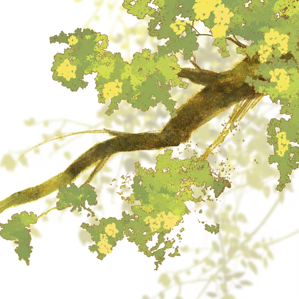 Procreateの 2色の葉「プロブラシ」さまざまな葉、枯れ枝、蓮の葉、低木 42本