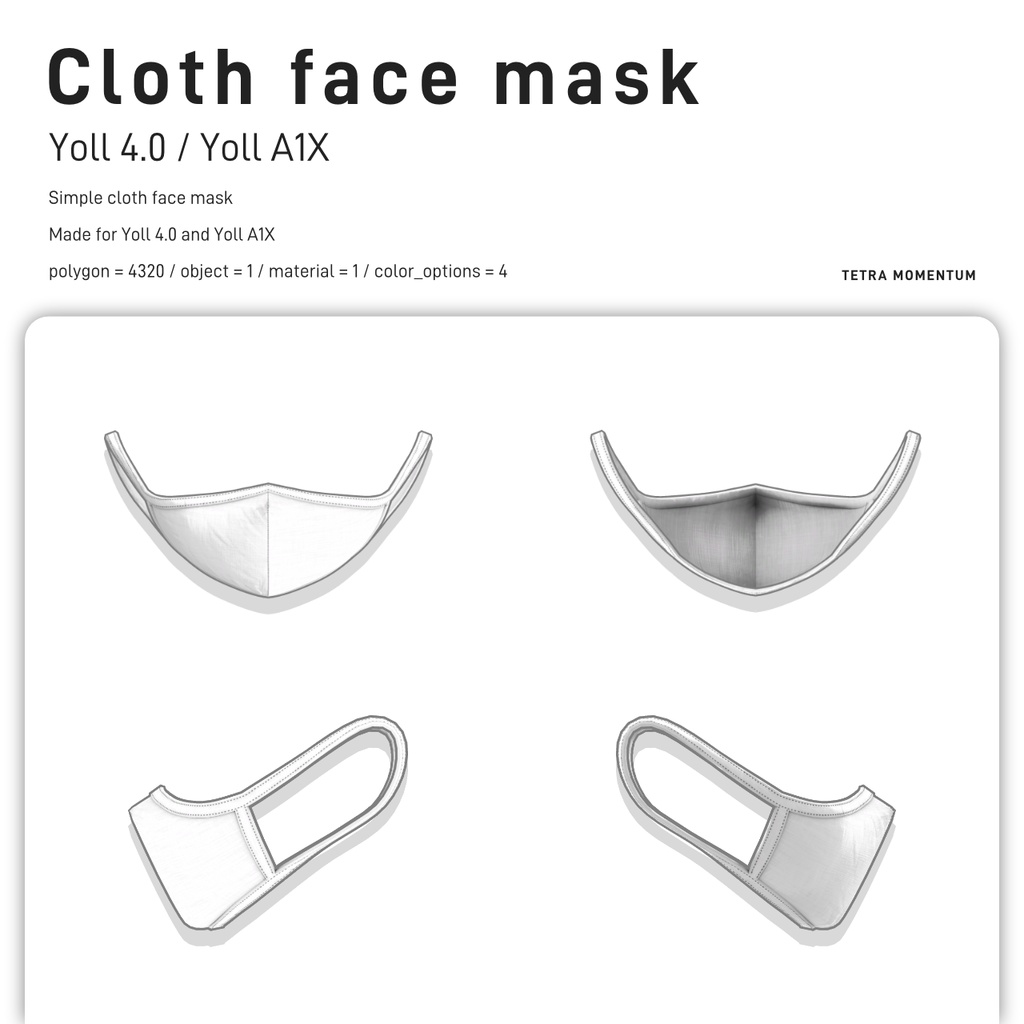 Cloth face mask for Yoll