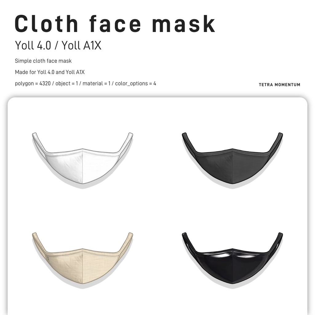 Cloth face mask for Yoll