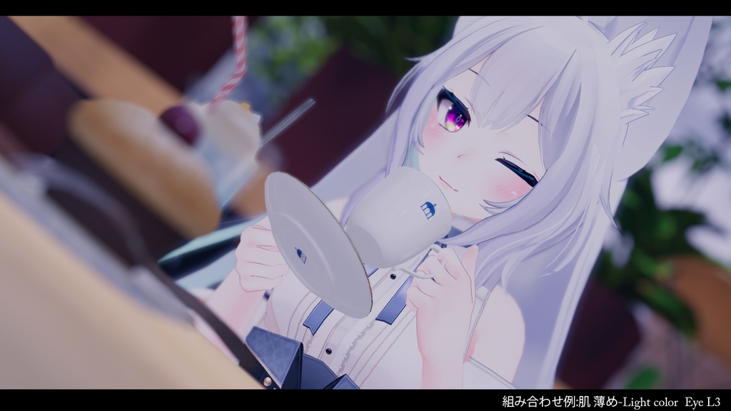 【ウルフェリアちゃん専用】肌・眼テクスチャ素材/Wolferia Skin&Eye texture