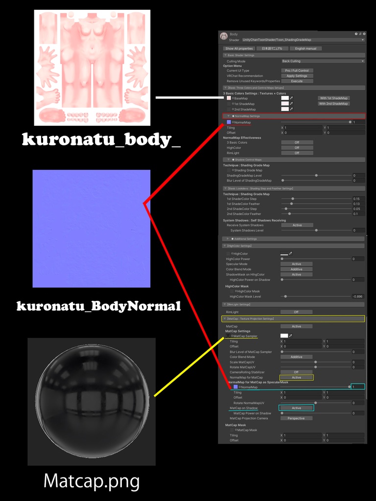 【くろなつ(Kuronatu)ちゃん専用】肌・眼テクスチャ素材/kuronatu Skin/Eye texture