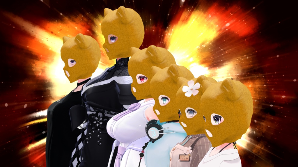 【9アバター対応】ネコミミ目出し帽/NEKOMIMI_Balaclava