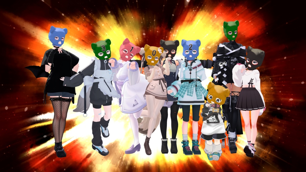 【9アバター対応】ネコミミ目出し帽/NEKOMIMI_Balaclava