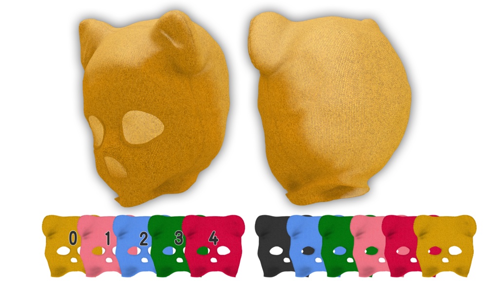 【9アバター対応】ネコミミ目出し帽/NEKOMIMI_Balaclava