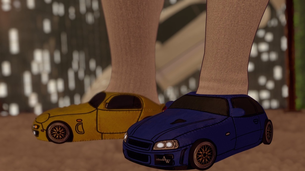 もこもこ車スリッパ-CarRoomShoes-