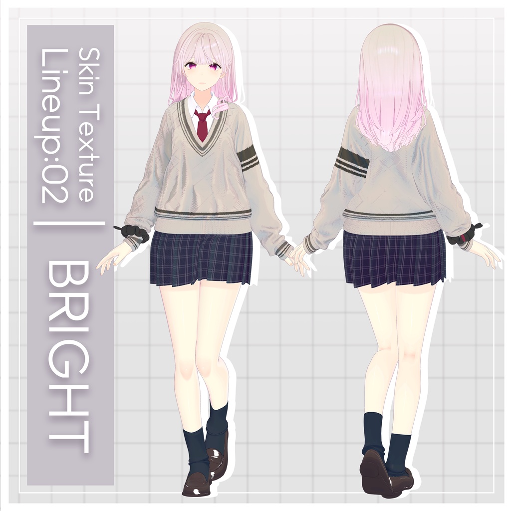 リリース記念セール5/17まで✨【ラビ先輩】ギャルゲ風♥テクスチャ/RabbiSenpai GalgeStyle texture #ギャルゲ風肌テクスチャ