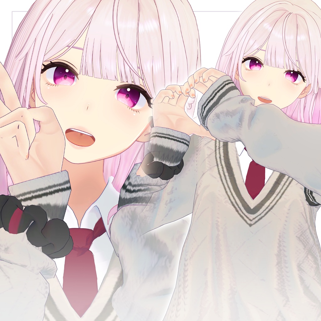 リリース記念セール5/17まで✨【ラビ先輩】ギャルゲ風♥テクスチャ/RabbiSenpai GalgeStyle texture #ギャルゲ風肌テクスチャ