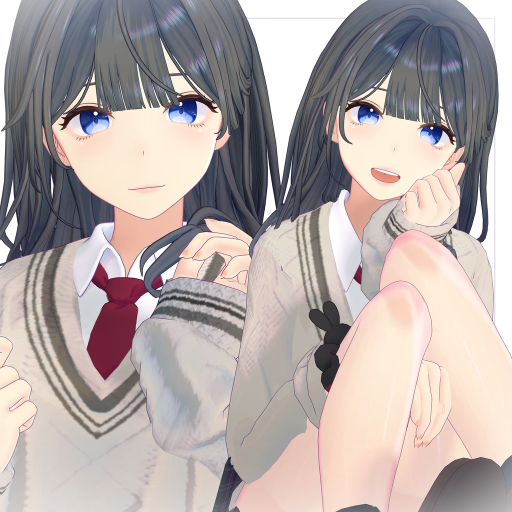 リリース記念セール5/17まで✨【ラビ先輩】ギャルゲ風♥テクスチャ/RabbiSenpai GalgeStyle texture #ギャルゲ風肌テクスチャ