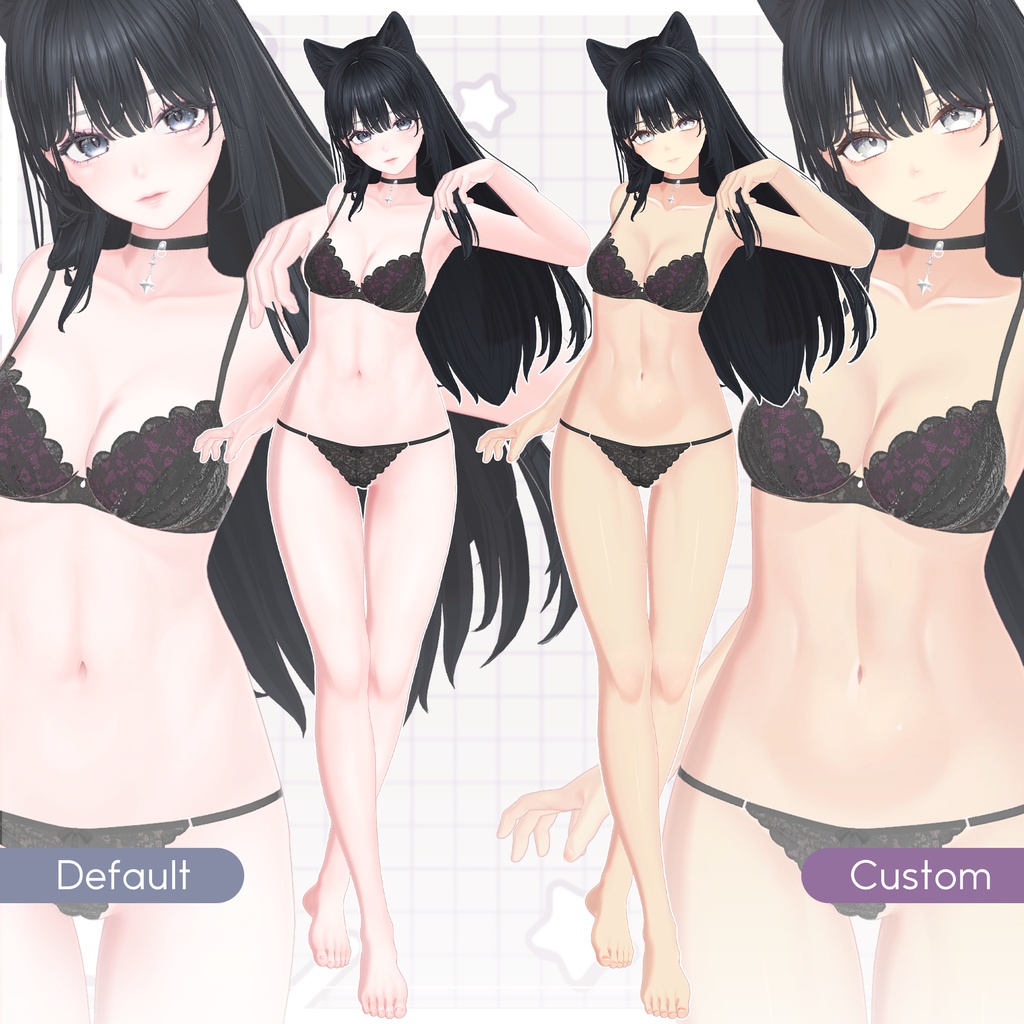 リリース記念セール5/31まで🐈⬛【海咲】ギャルゲ風♥テクスチャ/Misaki GalgeStyle texture #ギャルゲ風肌テクスチャ